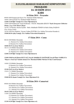 18 Ekim 2014 - harakani sempozyumu