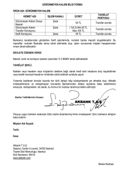 G&Ouml;R&Uuml;NMEYEN KALEM BİLGİ FORMU &Uuml;R&Uuml;N ADI