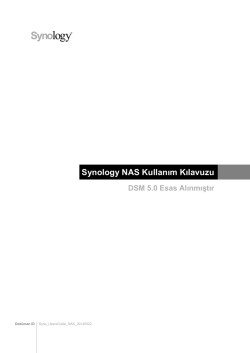 Synology DS414Slim DSM 5.0 Kullanım Kılavuzu