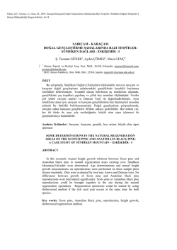 Sarı&ccedil;am-Kara&ccedil;am Doğal Gen&ccedil;leştirme Sahalarında Bazı Tespitler