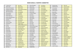 BİLİM KURULU / SCINTIFIC COMMITTEE