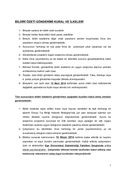 BİLDİRİ &Ouml;ZETİ G&Ouml;NDERİMİ KURAL VE İLKELERİ