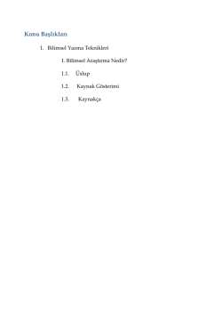 14. Bilimsel Yazma Teknikleri