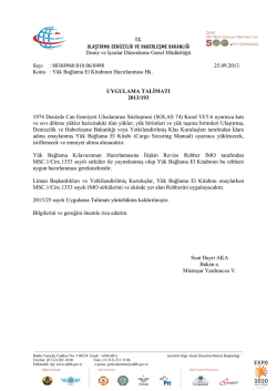 Y&uuml;k Bağlama El Kitabının Hazırlanması Hk.