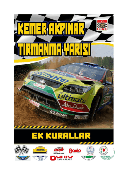 EK KURALLAR - Antalya Motorsporları Kul&uuml;b&uuml;