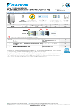 hava temizleme cihazı tavsiye edilen perakende satış fiyat