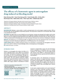 The efficacy of a hemostatic agent in anticoagulant