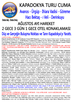 1.GÜN CUMA : ( HAREKET ) Değerli misafirlerimiz 21.30 - Tes-is2