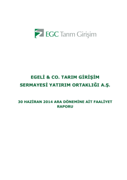 2014 Yılı 6 Aylık Ara D&ouml;nem Faaliyet Raporu