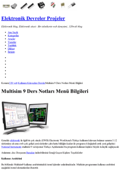 Multisim 9 Ders Notları Men&uuml; Bilgileri &raquo; Elektronik Sitesi