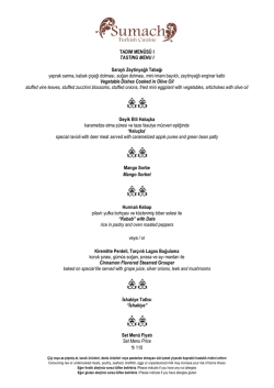 TADIM MEN&Uuml;S&Uuml; I TASTING MENU I Saraylı Zeytinyağlı Tabağı