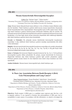 PH&ndash;093 Mesane Kanserlerinde Heterozigotluk Kayıpları PH&ndash;094 Is