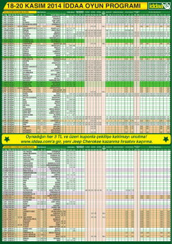 18-20 kasım 2014 iddaa oyun programı