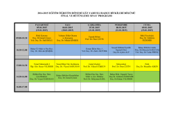 2014-2015 eğitim öğretim dönemi güz yarıyılı bahçe bitkileri bölümü