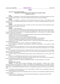 2014 Yılı Ar-Ge Yeni Tebliği - TC Gıda Tarım ve Hayvancılık Bakanlığı