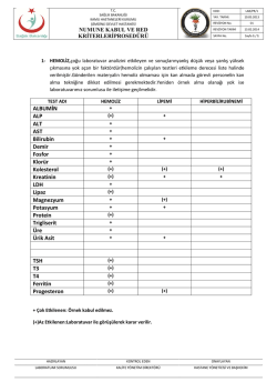 ALBUMİN ALP ALT AST Bilirubin Demir Fosfor Klorür Kolesterol