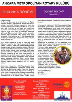 B&uuml;lten 3-4 - Ankara Metropolitan Rotary Kul&uuml;b&uuml;