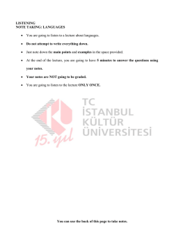LISTENING NOTE TAKING: LANGUAGES &bull; You are going to listen