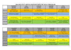 2014-2015 g&uuml;z yarıyılı zootekni b&ouml;l&uuml;m&uuml; sınav programı