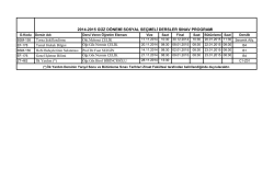 2014-2015 g&uuml;z d&ouml;nemi sosyal se&ccedil;meli dersler sınav programı
