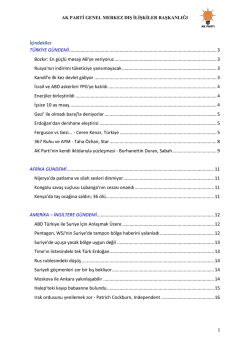 İ&ccedil;indekiler T&Uuml;RKİYE G&Uuml;NDEMİ