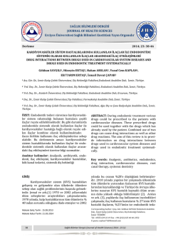 kardiyovask&uuml;ler sistem hastalıklarında kullanılan ila&ccedil;lar ile