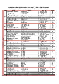 2014-2015 G&uuml;z D&ouml;nemi B&uuml;t&uuml;nleme Sınav Programı