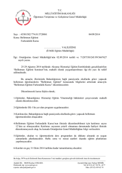 T.C. MİLLÎ EĞİTİM BAKANLIĞI Öğretmen Yetiştirme ve Geliştirme