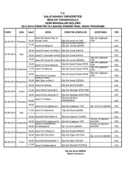 Meslek Y&uuml;ksekokulu 2013-2014 Bahar D&ouml;nemi Final Sınav Programı