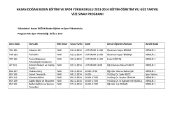 hasan doğan beden eğitimi ve spor y&uuml;ksekokulu 2013