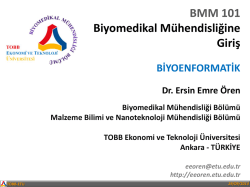 BMM 101 Biyomedikal Mühendisliğine Giriş