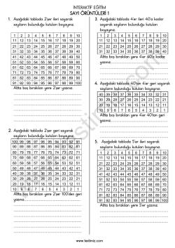 sayı &ouml;r&uuml;nt&uuml;leri 1