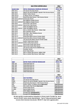 2014 ULUSOY FİYAT LİSTESİ