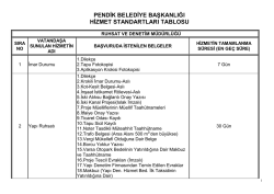 Hizmet Standartları - Pendik Belediyesi