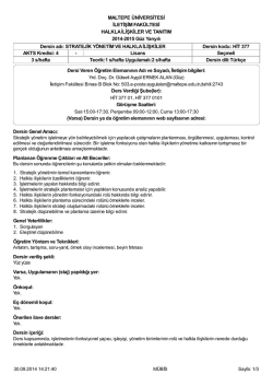 MALTEPE &Uuml;NİVERSİTESİ İLETİŞİM FAK&Uuml;LTESİ HALKLA İLİŞKİLER