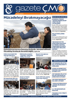 M&uuml;cadeleyi Bırakmayacağız - &Ccedil;evre M&uuml;hendisleri Odası