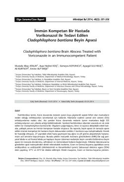 İmm&uuml;n Kompetan Bir Hastada Vorikonazol ile Tedavi Edilen