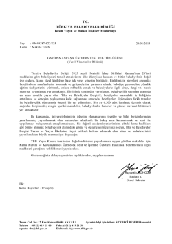 İller ve Belediyeler Dergisi - Gaziosmanpaşa Üniversitesi