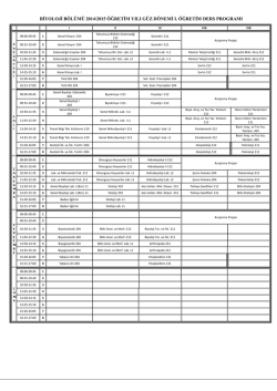 BİYOLOJİ B&Ouml;L&Uuml;M&Uuml; 2014/2015 &Ouml;ĞRETİM YILI G&Uuml;Z D&Ouml;NEMİ I