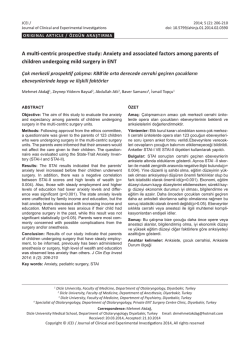 Anxiety and associated factors among parents of children