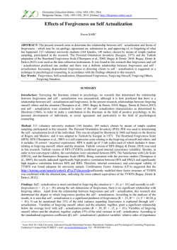 Effects of Forgiveness on Self Actualization