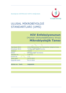 HIV enfeksiyonu - T&uuml;rkiye Halk Sağlığı Kurumu