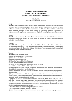 ondokuz mayıs &uuml;niversitesi yabancı diller y&uuml;ksekokulu eğitim