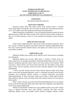 m&uuml;zikoloji b&ouml;l&uuml;m&uuml; genel m&uuml;zikoloji anabilim dalı giriş koşulları
