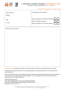 1st NATIONAL EXLIBRIS CONGRESS REGISTRATION FORM
