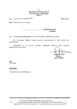İlçe Milli Eğitim Müdürlüğü Yazısı - mersin