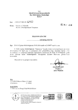 İl&ccedil;e Milli Eğitim M&uuml;d&uuml;rl&uuml;ğ&uuml; Yazısı - mersin