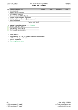 Firma Teklif Formu - Barış Tatil Sitesi