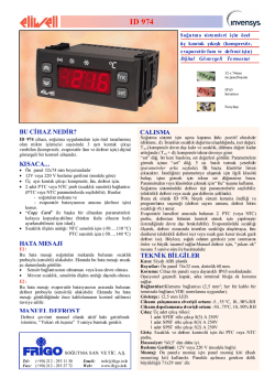 ID 974 TR - FRİGO SOĞUTMA SANAYİ ve TİCARET A.Ş.