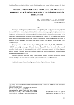 yenidoğan kliniğinde bebeği yatan annelerin postpartum depresyon